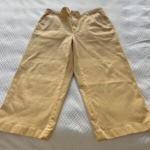 Talbots Yellow Cropped Wide-Leg Pants